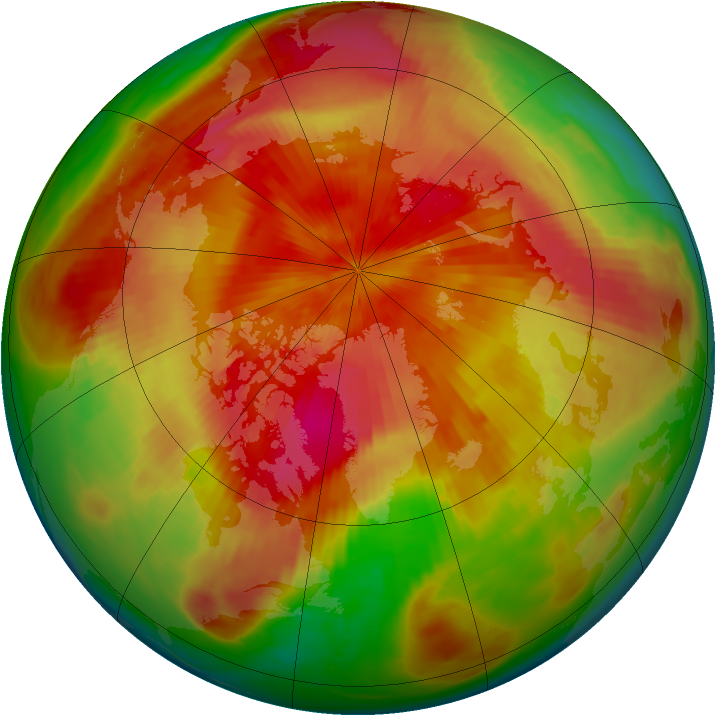 Arctic ozone map for 16 April 1980